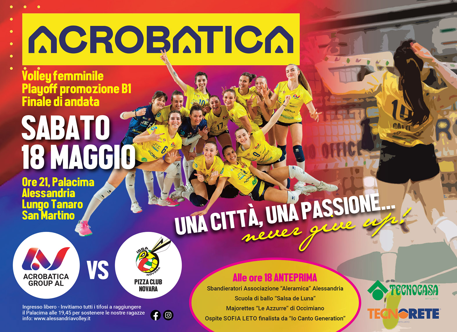 Scopri di più sull'articolo Finale d’andata playoff tra Acrobatica Alessandria e Pizza Club Novara.