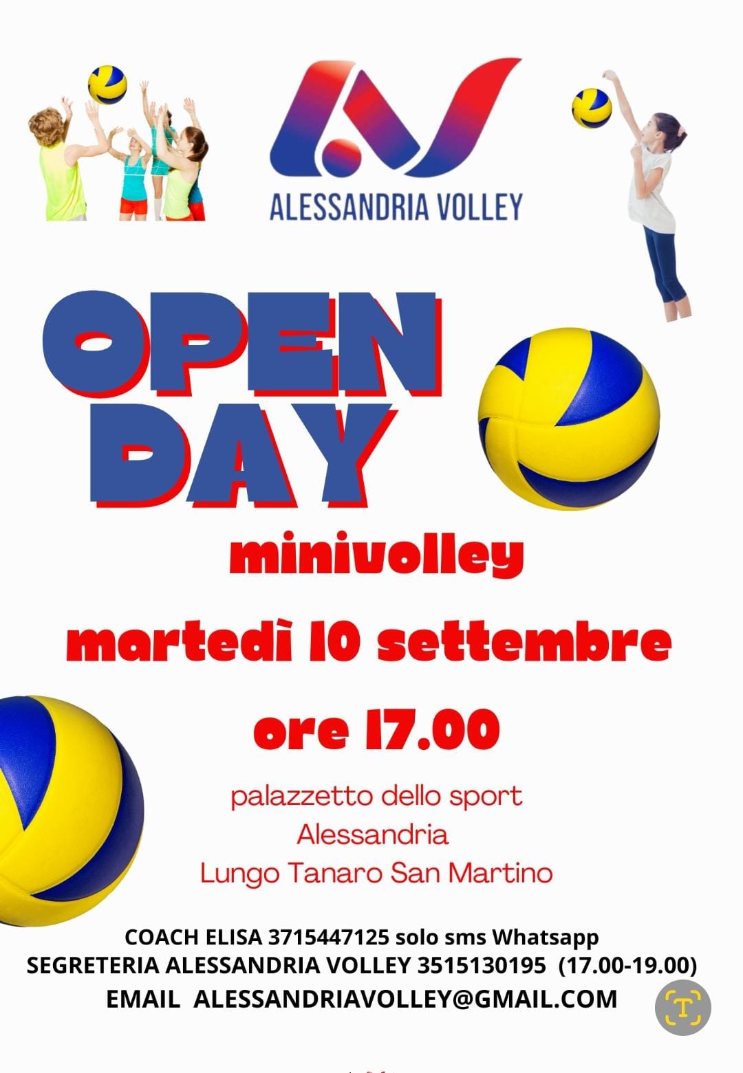 Scopri di più sull'articolo Open Day Minivolley: appuntamento per il 10 settembre.